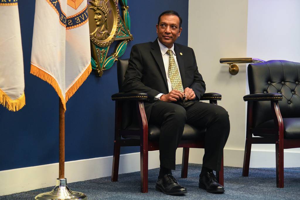 U.S. Army Chief Information Officer Raj Iyer, pictured at the Pentagon’s Hall of Heroes in December 2020.